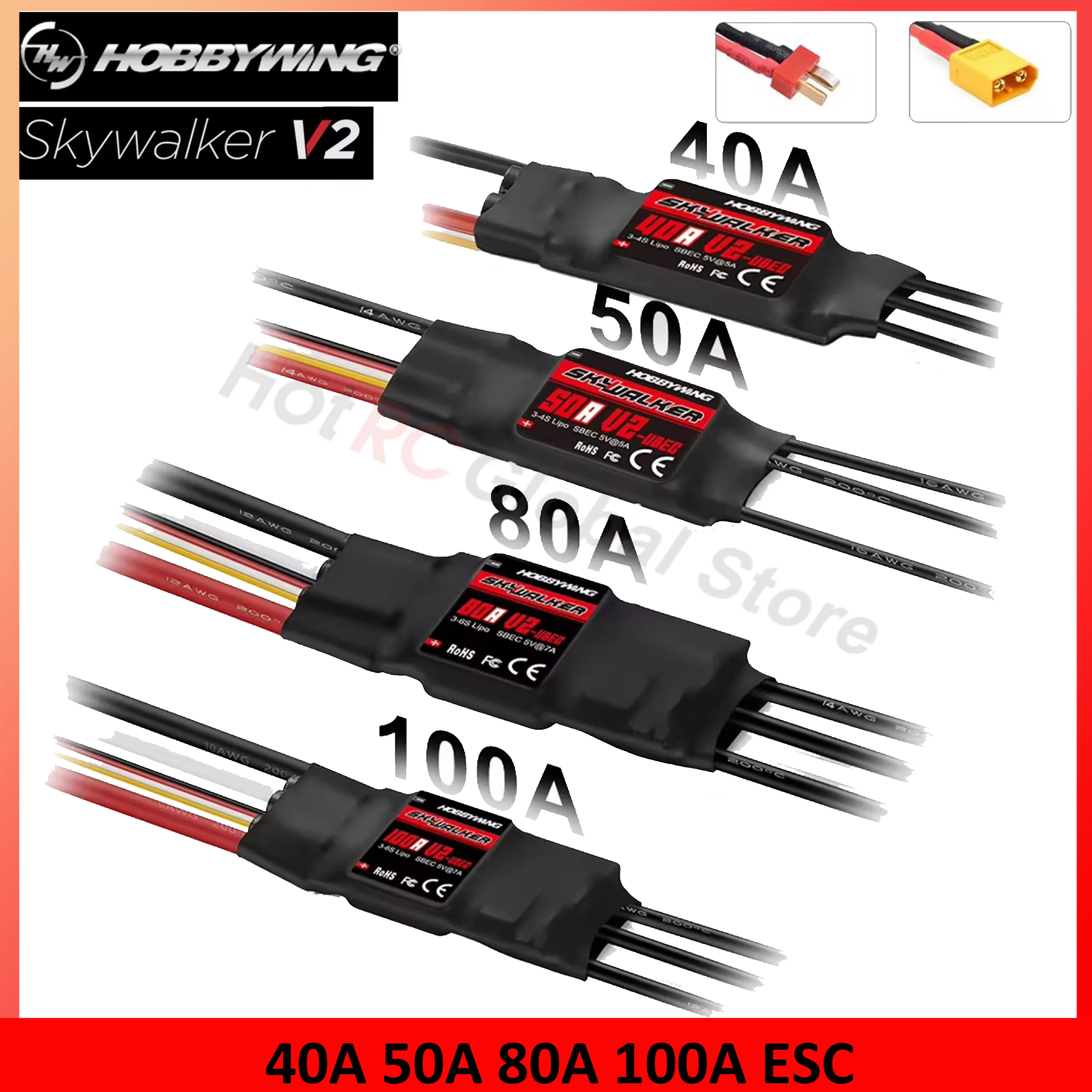 Fpv Drone Esc - HOBBYWING 스카이워커 V2 시리즈, 브러시리스 ESC